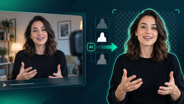 Illustration of a subject separated from an ordinary video scene without a physical green screen