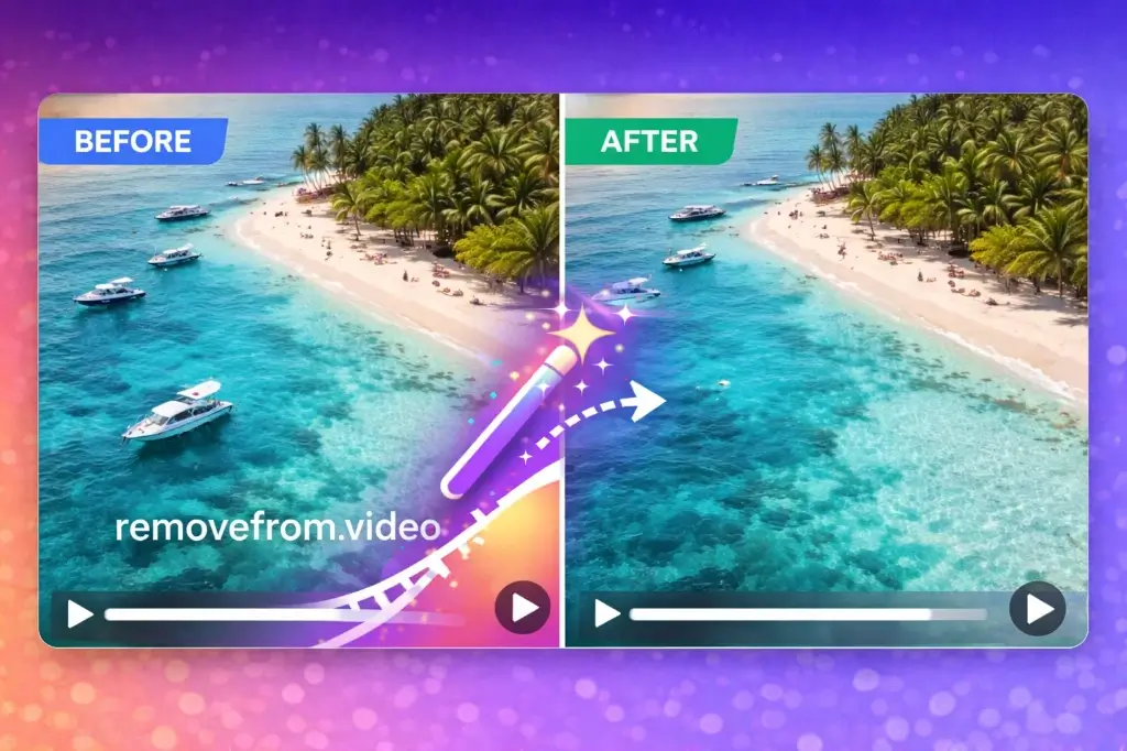AI removing watermark and logo from a video clip