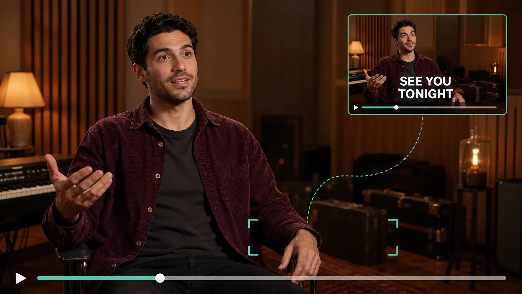 Before and after comparison of hardcoded dialogue subtitles removed from video